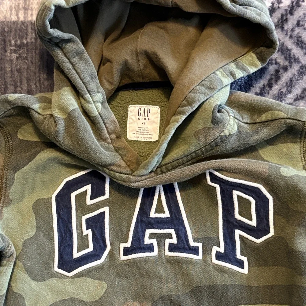 GAP Kids Green Camouflage Hoodie